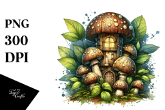 detailed Wooden Small Stained Mushroom PNG Product Image 1