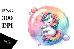 Twirling Baby Unicorn | Summer Sticker Clipart Product Image 1