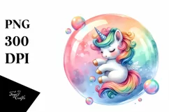 Twirling Baby Unicorn | Summer Sticker Clipart Product Image 1
