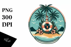 Vintage Beachbuoy Island Clipart Product Image 1