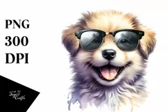 Cute Puppy Portrait Sunglasses Clipart Product Image 3