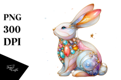 Colorful Pastel Bunny Made of Splashy PNG Product Image 1