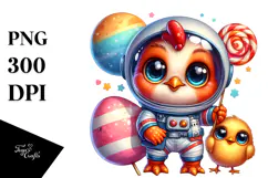 Vibrant Cute Baby Rooster PNG Product Image 1