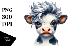 Funny Cow with Flower in Mouth PNG Product Image 1