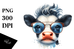 Cow with Cool Hair, Transparent PNG Product Image 1