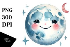 Simple Smiling Moon PNG Product Image 1