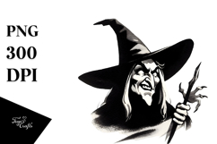 Simple Retro Evil Witch PNG Product Image 1