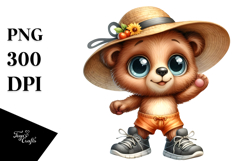 Bear Sun Hat Standing Sports Shoes Big Eyes Clipart Product Image 1