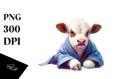 Colorful Baby Cow in Pastel Watercolor Style Product Image 1