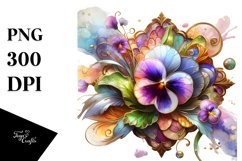 Pansy Wooden Watercolor Splash Product Image 1