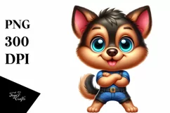 Colorful German Shepherd Baby Macaw Clipart Product Image 3