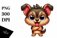 Colorful German Shepherd Baby Macaw Clipart Product Image 1