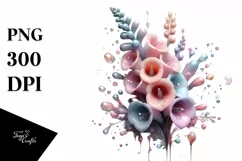Abstract Pastel Glossy Foxglove PNG Product Image 1