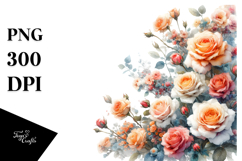 Colorful Orange Roses | Clipart Product Image 1