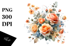 Colorful Orange Roses | Clipart Product Image 1