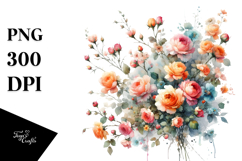 Colorful Orange Roses | Clipart Product Image 1