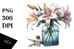 Bottle with Lily | Clipart Product Image 1