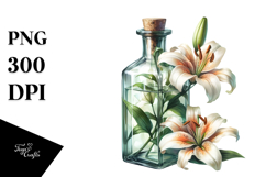 Bottle with Lily | Clipart Product Image 1