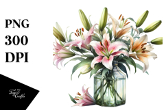 Bottle with Lily | Clipart Product Image 1