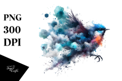 Bird with Paint Splashes, PNG Product Image 1