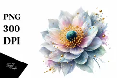 A Shiny Anemone Clipart with Watercolor Splash Product Image 3