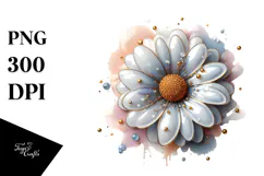 Abstract Daisy Made of , Watercolor PNG Product Image 1