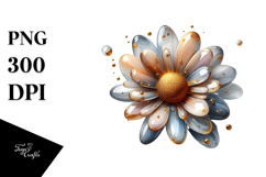 Abstract Daisy Made of , Watercolor PNG Product Image 1