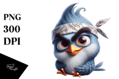 Silly Bird in Bandana PNG Product Image 1