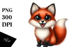 Watercolor Funny Fox Spider Web Halloween | Clipart Product Image 1
