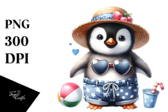 Adorned Baby Penguin Beachwear PNG Product Image 1