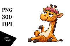Silly Cartoon Giraffe, PNG Product Image 1