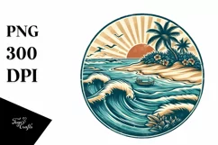 Vintage Beach Island Sunglasses Clipart Product Image 3