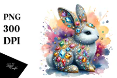 Colorful Bunny Made of Diamonds PNG Product Image 1