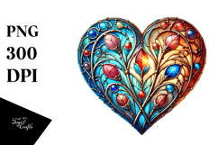 Stained Heart with Metallic Insertions, PNG Product Image 1