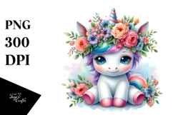 Cute Baby Unicorn with Cool Haircut PNG Product Image 1