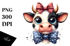 Funny Cow with Expressive Face, PNG Product Image 1