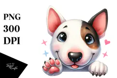 Cute Cartoon Bull Terrier PNG Product Image 1