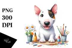 Cute Cartoon Bull Terrier PNG Product Image 1