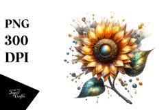 Shiny Sunflower Splash | Sublimation | Clipart Product Image 1