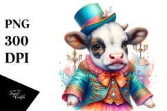 Colorful Baby Cow with Polonaise Dancer&#039;s Costume, PNG Product Image 3