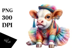 Colorful Baby Cow in Dancer's Costume Product Image 1