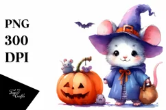cute Halloween Baby Mouse with Scenery Clipart Product Image 3