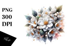 Detailed Jasmine with Golden Insertions | Watercolor Splash Product Image 3
