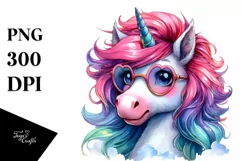 Expressive Unicorn with Cool Haircut PNG Product Image 3