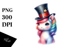 Colorful Baby Unicorn in Magician&#039;s Hat Product Image 1