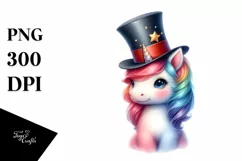 Colorful Baby Unicorn in Magician's Hat Product Image 1