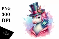Colorful Baby Unicorn in Magician's Hat Product Image 1