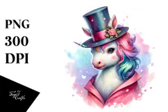 Colorful Baby Unicorn in Magician's Hat Product Image 1