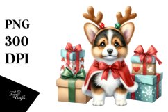 Watercolor Pembroke Welsh Corgi PNG Product Image 3