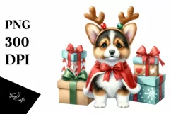 Watercolor Pembroke Welsh Corgi PNG Product Image 3
